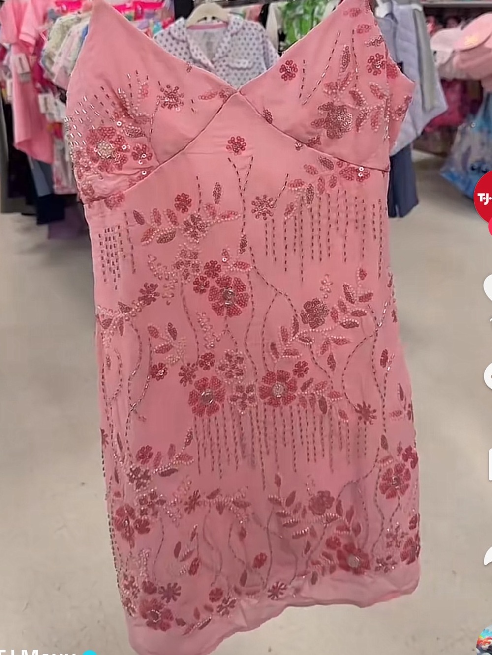 Thirty Thirty Pink Floral Sequin Slip Dress - Picture 2 of 15
